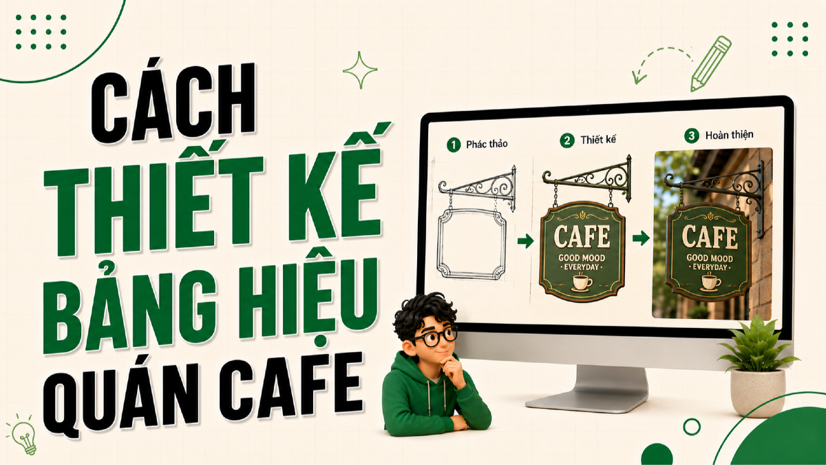 Cách thiết kế bảng hiệu quán cafe phong cách Việt Nam xưa bằng font hoài cổ